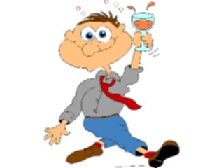 Sticker Custom Preview Image #061008 Food Drink Cartoons Man Drinking2