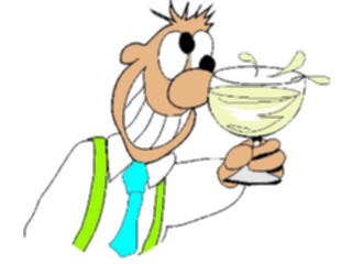 Sticker Custom Preview Image #061009 Food Drink Cartoons Man Drinking3