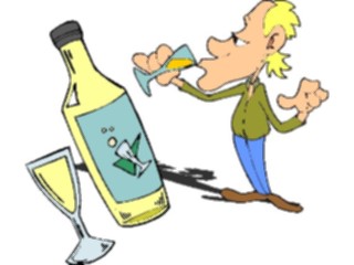 Sticker Custom Preview Image #061010 Food Drink Cartoons Man Drinking4
