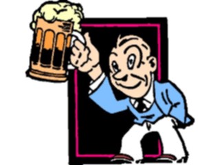 Sticker Custom Preview Image #061015 Food Drink Cartoons Manwith Beer02