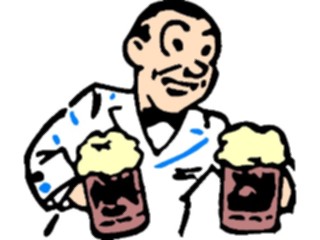 Sticker Custom Preview Image #061017 Food Drink Cartoons Manwith Beer04