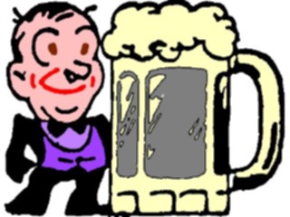 Sticker Custom Preview Image #061020 Food Drink Cartoons Manwith Beer07