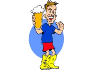 Sticker Custom Preview Image #061023 Food Drink Cartoons Manwith Beer10