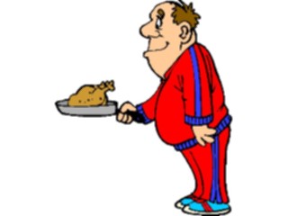 Sticker Custom Preview Image #061026 Food Drink Cartoons Manwith Chicken1