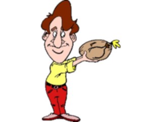 Sticker Custom Preview Image #061027 Food Drink Cartoons Manwith Chicken2