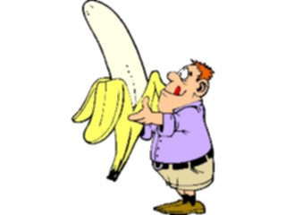 Sticker Custom Preview Image #061029 Food Drink Cartoons Manwith Large Banana