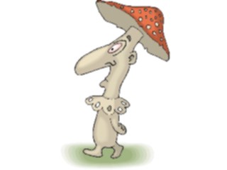 Sticker Custom Preview Image #061059 Food Drink Cartoons Mushroom Walking