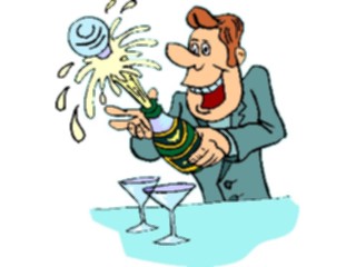 Sticker Custom Preview Image #061073 Food Drink Cartoons Opening Champagne