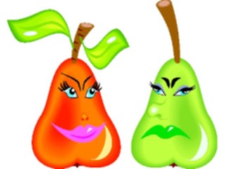Sticker Custom Preview Image #061090 Food Drink Cartoons Pears Happy Sad