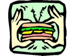 Sticker Custom Preview Image #061122 Food Drink Cartoons Sandwichin Hands