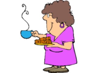Sticker Custom Preview Image #061133 Food Drink Cartoons Serving Tea Cake