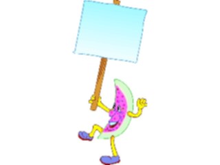 Sticker Custom Preview Image #061147 Food Drink Cartoons Sign Watermelon Man