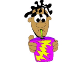 Sticker Custom Preview Image #061148 Food Drink Cartoons Sipping Soda