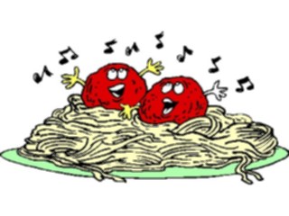 Sticker Custom Preview Image #061163 Food Drink Cartoons Spaghetti Singing