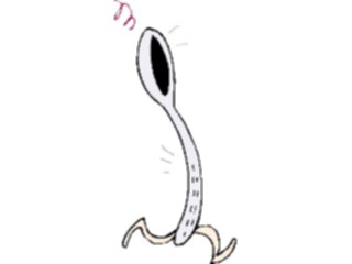 Sticker Custom Preview Image #061165 Food Drink Cartoons Spoon Running