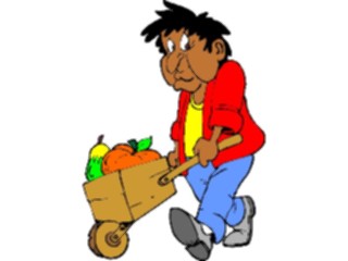 Sticker Custom Preview Image #061215 Food Drink Cartoons Wheelbarrowof Fruit