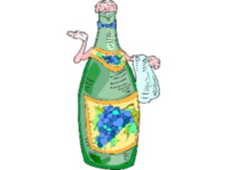 Sticker Custom Preview Image #061219 Food Drink Cartoons Wine Bottle3