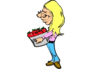 Sticker Custom Preview Image #061234 Food Drink Cartoons Womanwith Apples