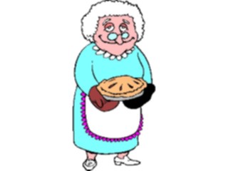 Sticker Custom Preview Image #061236 Food Drink Cartoons Womanwith Pie