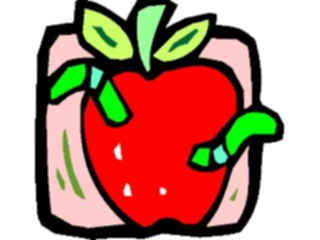 Sticker Custom Preview Image #061238 Food Drink Cartoons Wormin Apple1