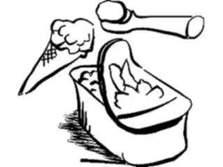 Sticker Custom Preview Image #061679 Food Drink Desserts Ice Cream Scooping