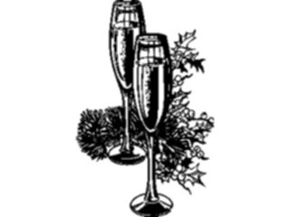 Sticker Custom Preview Image #061843 Food Drink Dinner Service Champagne Flutes1