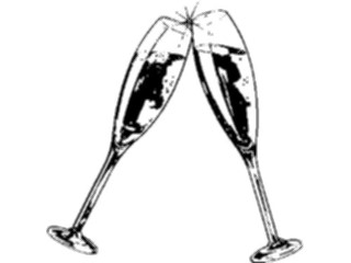 Sticker Custom Preview Image #061844 Food Drink Dinner Service Champagne Flutes2