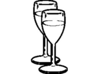 Sticker Custom Preview Image #062003 Food Drink Dinner Service Glasses Wine