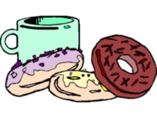 Sticker Custom Preview Image #063100 Food Drink Fast Food Coffee Doughnuts