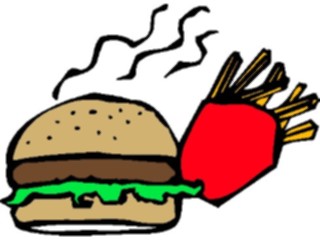 Sticker Custom Preview Image #063214 Food Drink Fast Food Hamburger Fries2