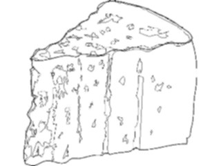 Sticker Custom Preview Image #064373 Food Drink Keylined Cheese Wedge2