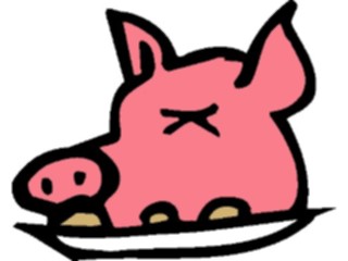 Sticker Custom Preview Image #064616 Food Drink Meats Pork Head1