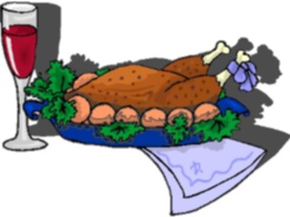 Sticker Custom Preview Image #064720 Food Drink Meats Turkey Dinner