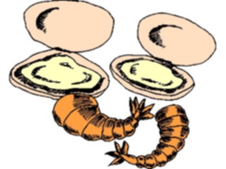 Sticker Custom Preview Image #064832 Food Drink Seafood Shrimp Clams