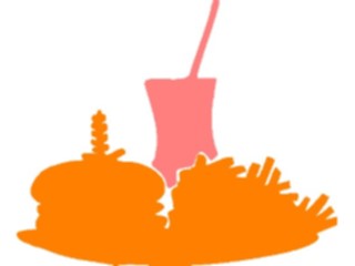 Sticker Custom Preview Image #064900 Food Drink Silhouettes Hamburger Meal