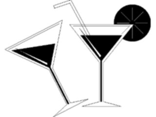 Sticker Custom Preview Image #064913 Food Drink Silhouettes Martinis