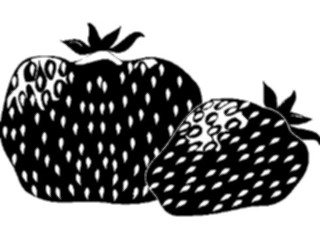 Sticker Custom Preview Image #064967 Food Drink Silhouettes Strawberries