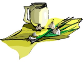 Sticker Custom Preview Image #065280 Food Drink Veggies Garlic Green Onions