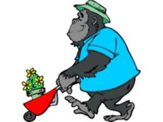 Sticker Custom Preview Image #066283 Gardening Gardener Gorilla