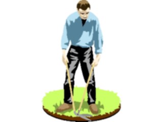 Sticker Custom Preview Image #066380 Gardening Man Cutting Weeds