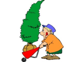 Sticker Custom Preview Image #066385 Gardening Man Transporting Tree