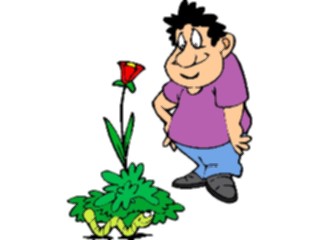 Sticker Custom Preview Image #066386 Gardening Man Watching Worm