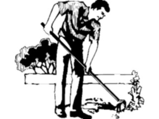 Sticker Custom Preview Image #066392 Gardening Manwith Hoe1