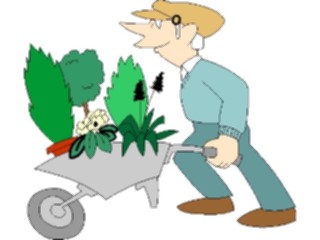 Sticker Custom Preview Image #066669 Gardening Wheelbarrowwith Plants