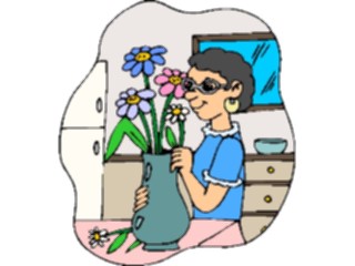 Sticker Custom Preview Image #066670 Gardening Woman Arranging Flowers