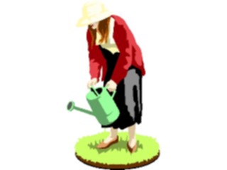 Sticker Custom Preview Image #066673 Gardening Woman Watering Can