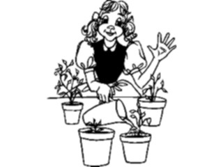 Sticker Custom Preview Image #066675 Gardening Woman Watering Plants2