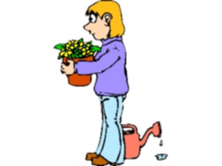 Sticker Custom Preview Image #066676 Gardening Womanwith Flowers