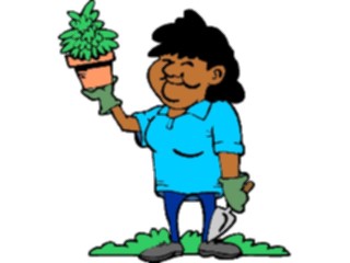 Sticker Custom Preview Image #066677 Gardening Womanwith Plant