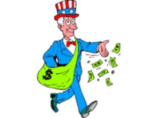 Sticker Custom Preview Image #066804 Government General Uncle Sam Money Bag